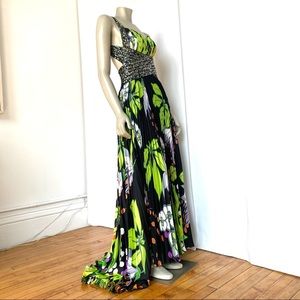 Chicas Floral With Sequence Maxi Dress